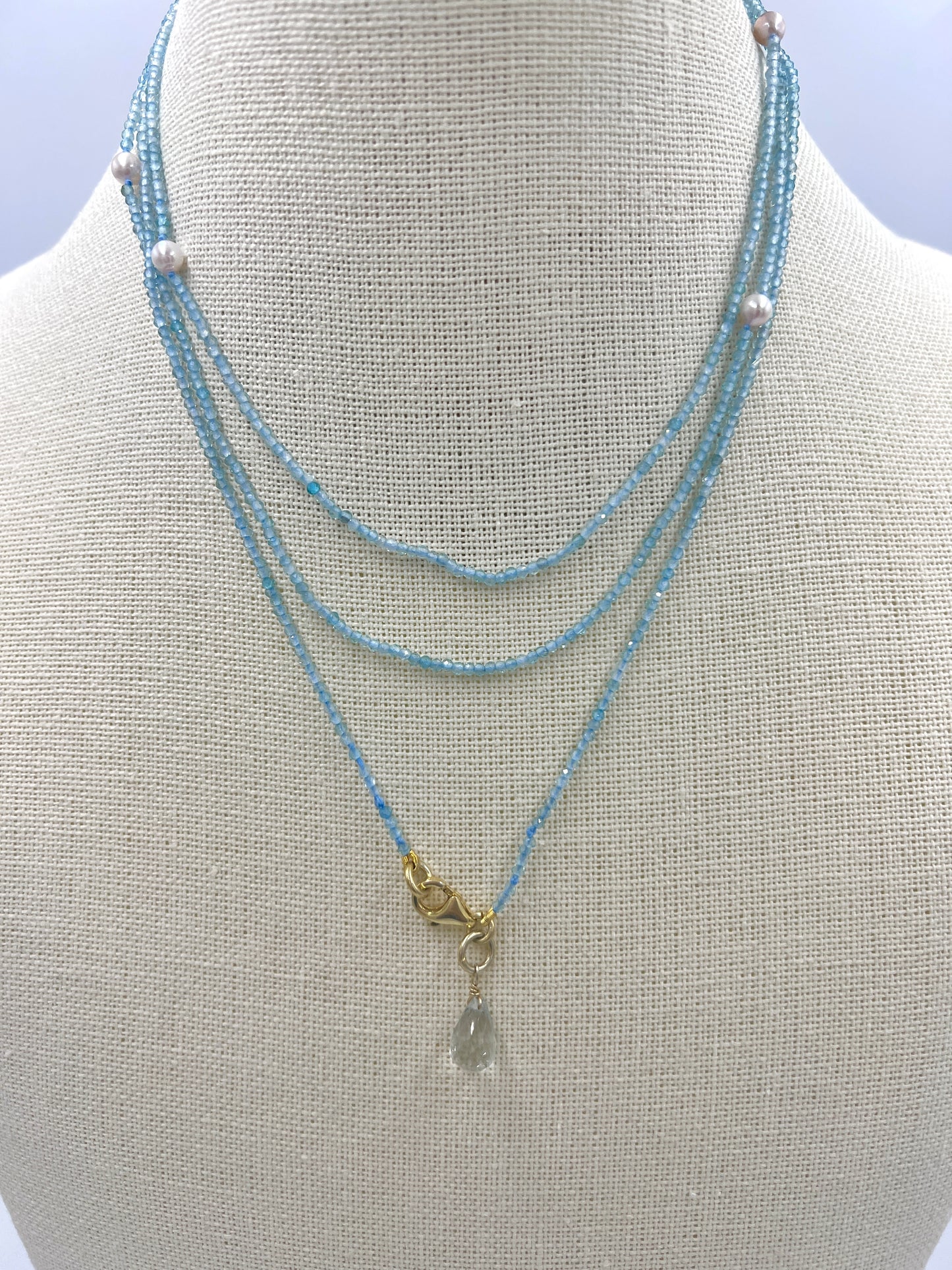Aquamarine and Fresh Water Pearl Necklace