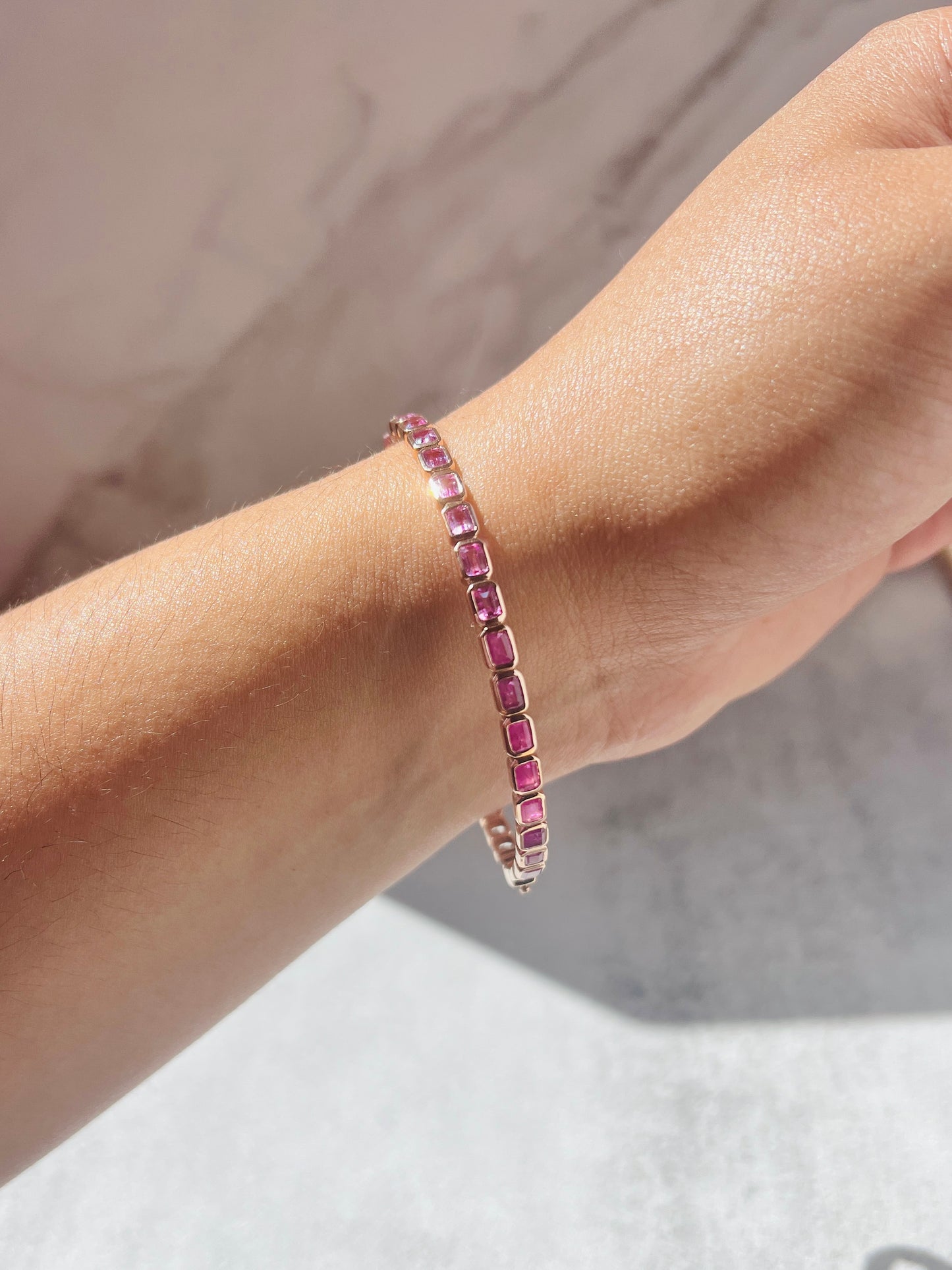 Ombré Pink Sapphire Bracelet